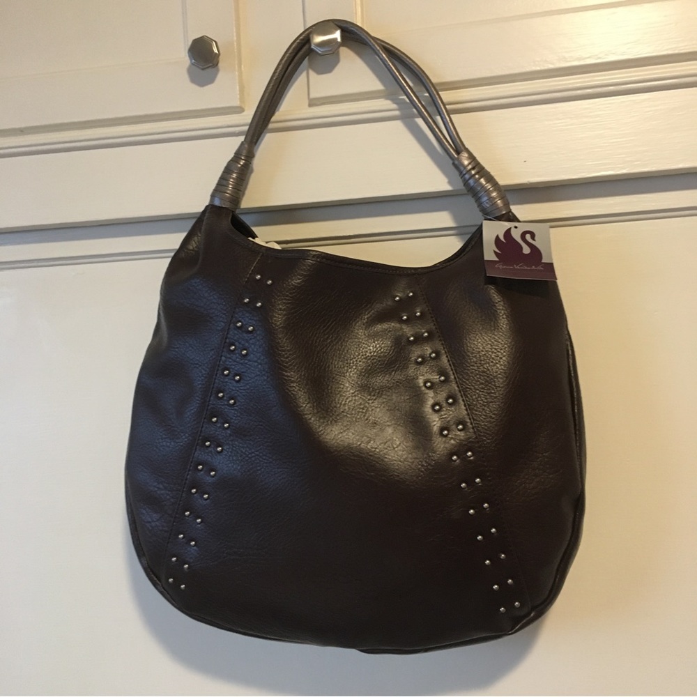 Gloria Vanderbilt faux leather dark brown purse